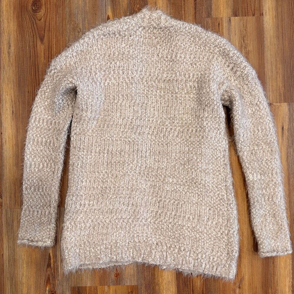 Express Fuzzy Boucle Beige Open-Front Cardigan - … - image 4